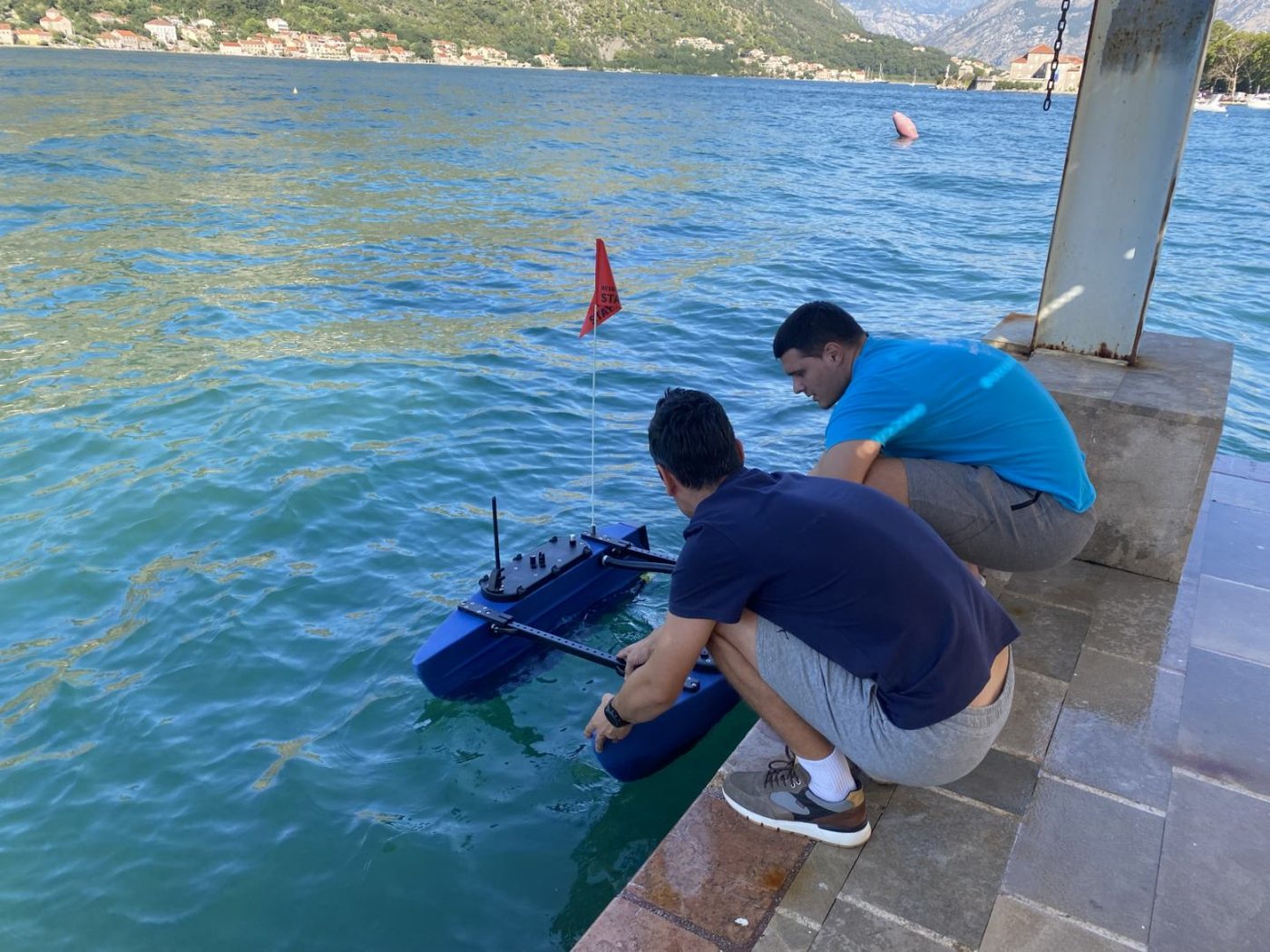 Launching an autonomous surface vehicle from the quay