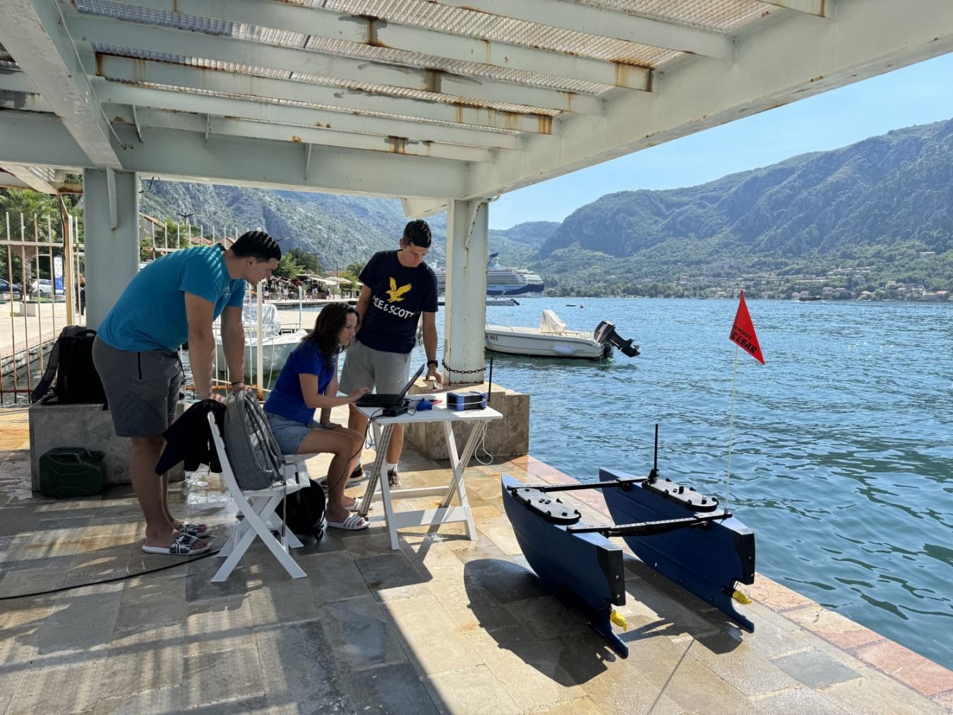 Preparing an autonomous surface vehicle for a test on the quay